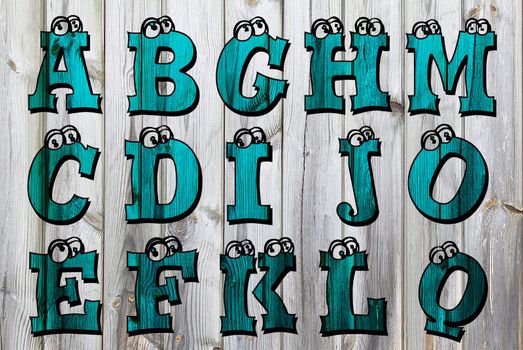 letterpress high alphabet with wooden