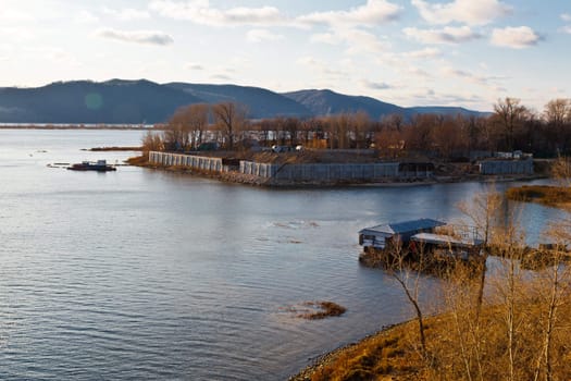 Panoramic View of Volga River near Samara, Russia