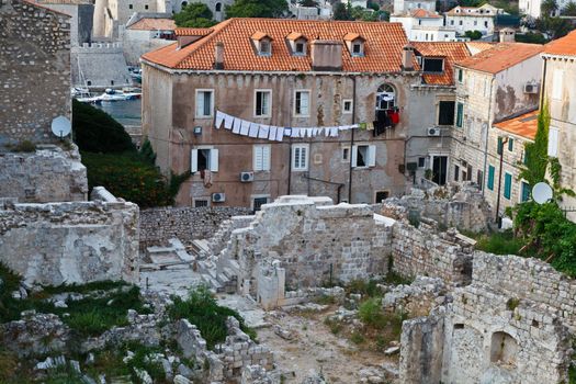 Houses Ruins in Dubrovnik, Croatia