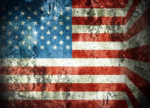 American flag in grunge style, Independence day concept