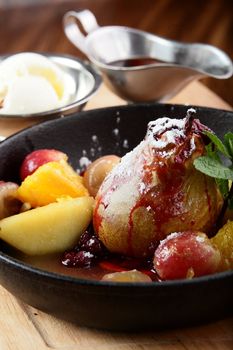 Food on wood table