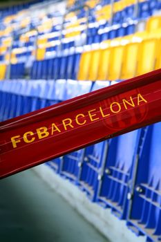 Empty stadium seats on FC Barcelona