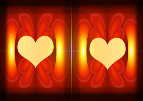 abstract image of a pair of loving hearts