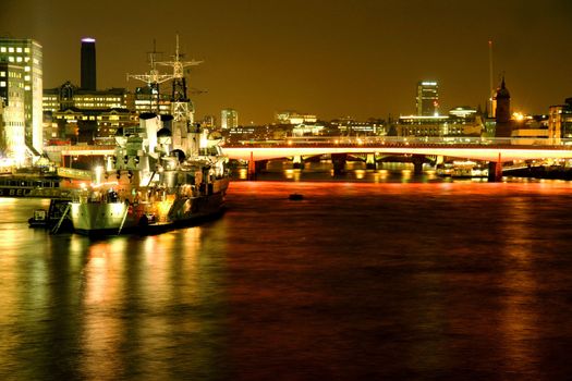 HMS Belfast on the river Thames