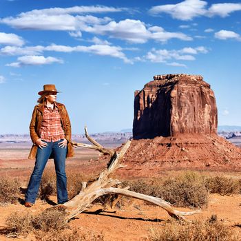 cowgirl at Monument Valley, Utah, USA