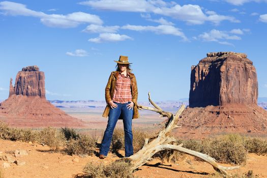 cowgirl at Monument Valley, Utah, USA