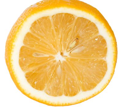 Cut lemon isolated on a white background