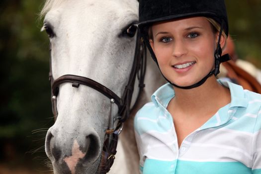 young girl with horse