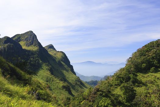 View from Doi Chiang Dao mountain, Chiang mai, Thailand.