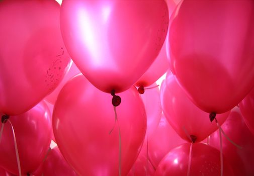 Pink Baloons In The Air