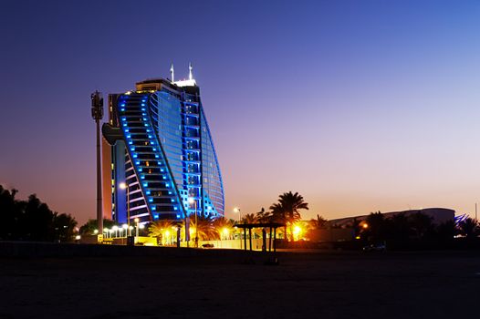 The night sign of hotel in Dubai