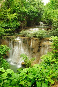 Viewpoint Huay Mae Kamin waterfall.  in National Park, Thailand.