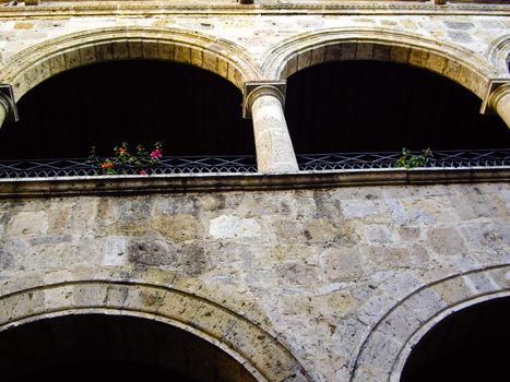 Colonial style arched balcony in Guadalajara, Mexico