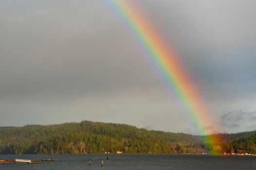 Rainbow over Hood Canal, WA