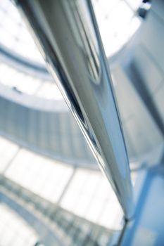 Metal details of an interior of modern office building