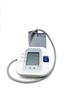 Modern tonometer for blood pressure measurement on a white background