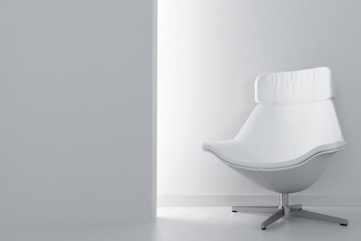 white luxury armchair in empty light room