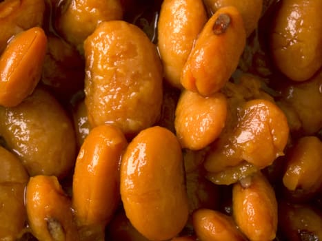 close up of salted fermented soy beans food background