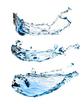 Set of water splashes isolated on white