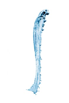 blue splash close up shoot isolated on a white background