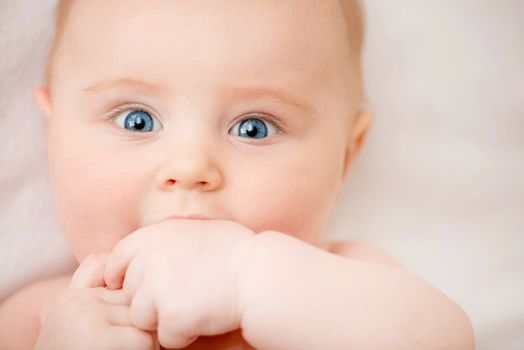 closeup portrait of adorable baby