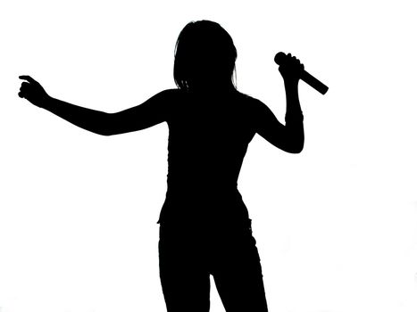 Girl Singing - Silhouette