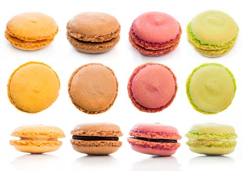 Set of tasty cookies macaroon isolated on a white background