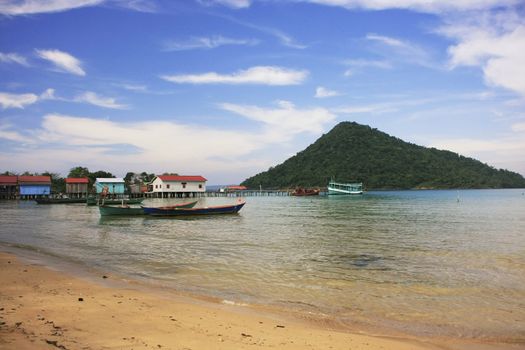 Koh Kon island seeing from Koh Rong Samlon island, Gulf of Thailand, Cambodia, Southeast Asia