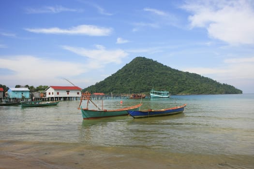 Koh Kon island seeing from Koh Rong Samlon island, Gulf of Thailand, Cambodia, Southeast Asia