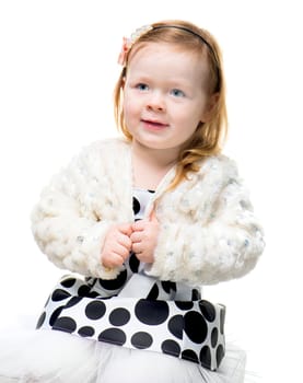 little girl isolated on a white background