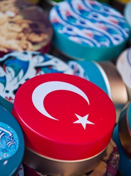 Hand-made Turkish souvenirs, objects and pottery with traditional designs, legacy of Ottoman Empire, Istanbul