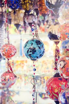 Hand-made Turkish souvenirs, objects and pottery with traditional designs, legacy of Ottoman Empire, Istanbul