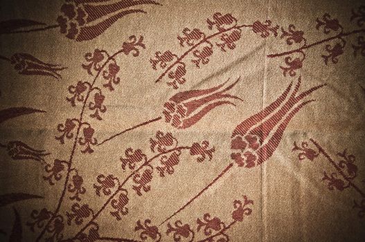 Detail from Turkish fabric with traditional floral designs