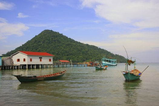 Koh Kon island seeing from Koh Rong Samlon island, Gulf of Thailand, Cambodia, Southeast Asia