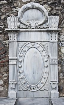 Beautiful marble carving of an old Ottoman Turkish fountain