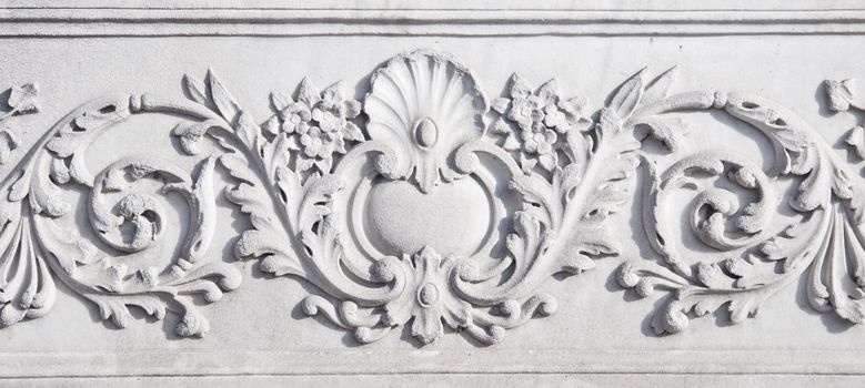 Close up of a marble carving in late Ottoman Turkish style