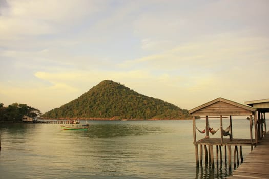 Koh Kon island seeing from Koh Rong Samlon island, Gulf of Thailand, Cambodia, Southeast Asia