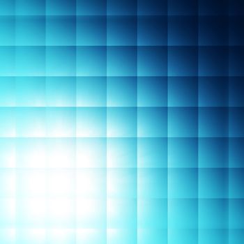 abstract blue squares shining over neon background