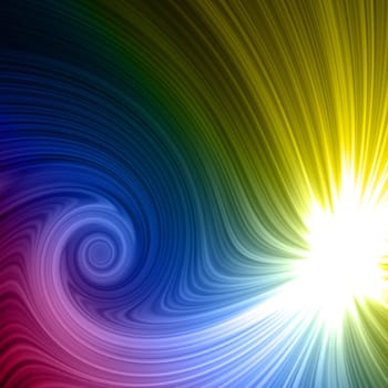 abstract white light and spiral rainbow colorful