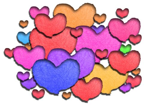 Heart shaped on   paper with valentine's day text background