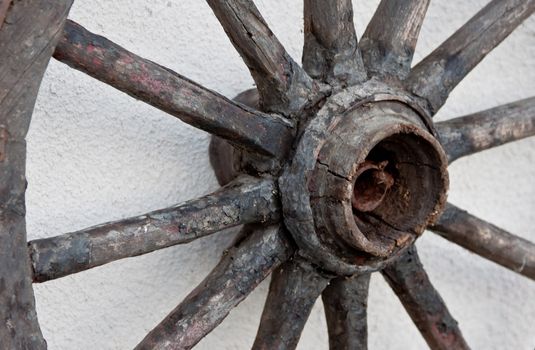 antique wheel made of wood