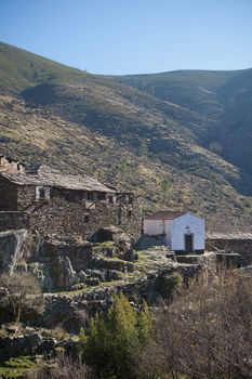 Village of Drave in the middle of the mountains in Portugal