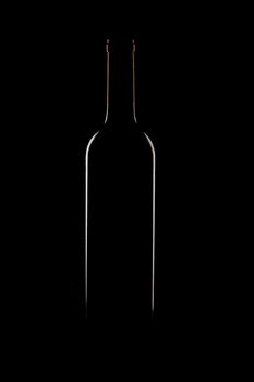 bottle of wine on a black background
