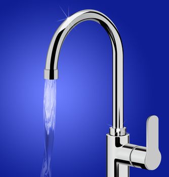 clean water running from kitchen tap