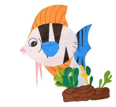 cartoon fish made ​​of paper.