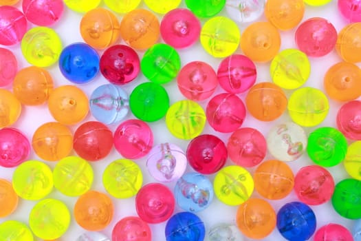 Coloured balls on white background