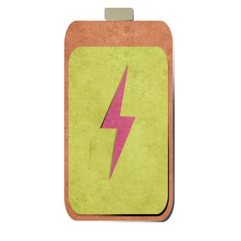 Battery   icon recycled paper craft background