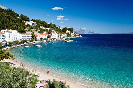 Deep Blue Sea with Transparent Water and Beautiful Beach in Croatia