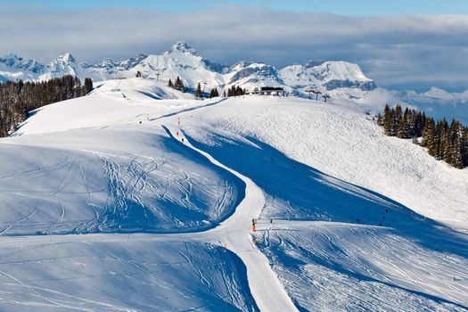 Skiing and Snowboarding in French Alps