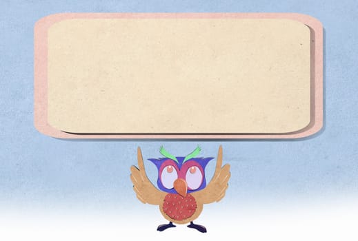 owl bird  paper craft stick background